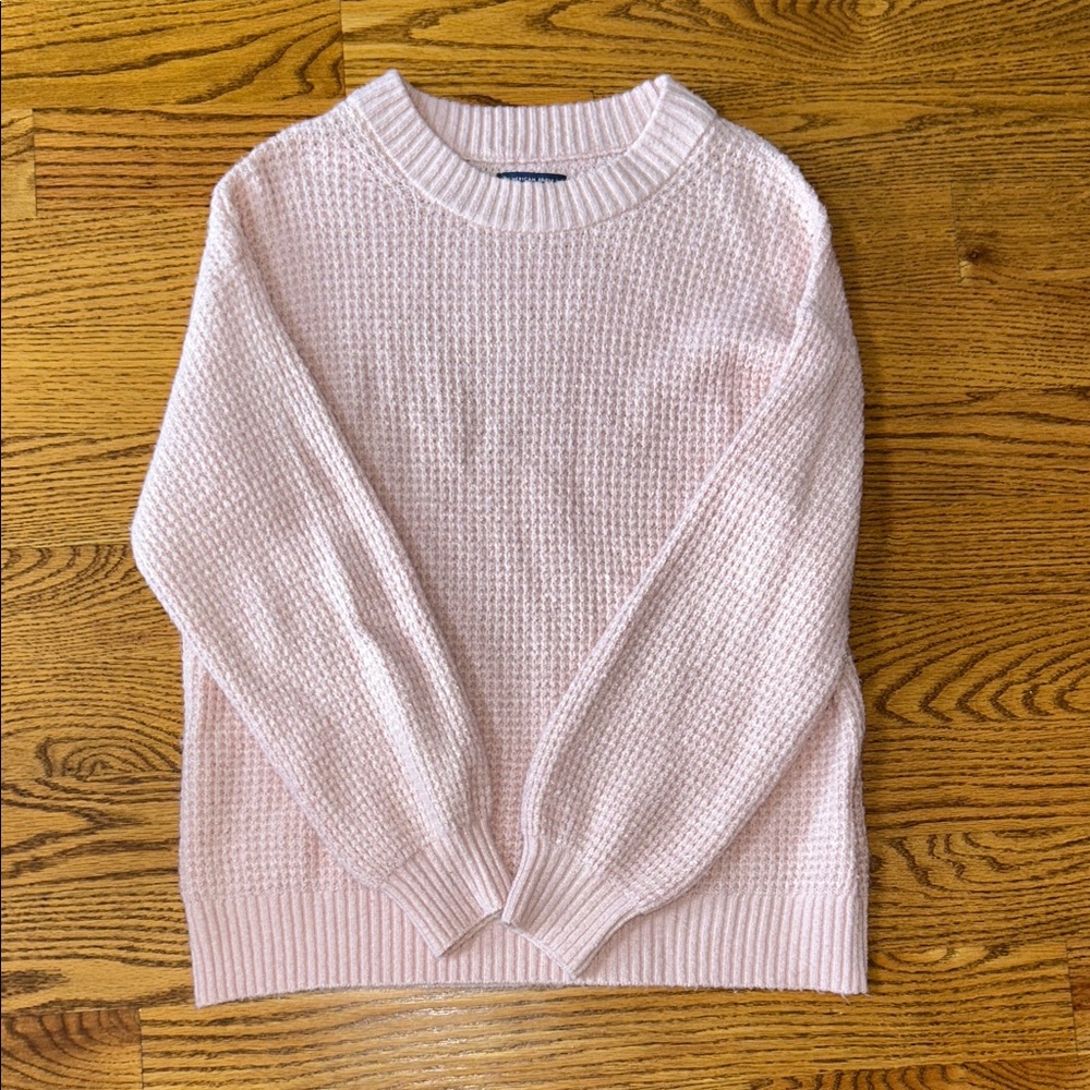 American Eagle Outfitters Light Pink Crew Neck Sweater